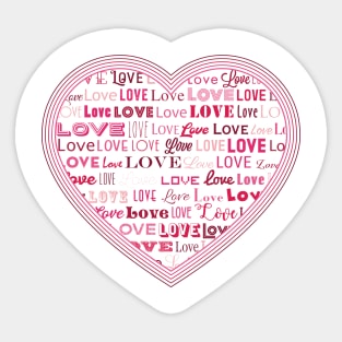 Love Love Love Heart Sticker